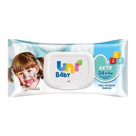 Uni Baby Aktif Islak Mendil Havlu 12 x 72 Yaprak  864 Yaprak 