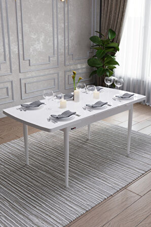 Fursimo Bellante Açılır Yemek Masası – MDF Beyaz, 80 x 132 cm