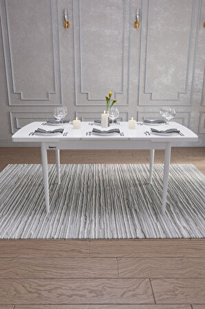 Fursimo Bellante Açılır Yemek Masası – MDF Beyaz, 80 x 132 cm