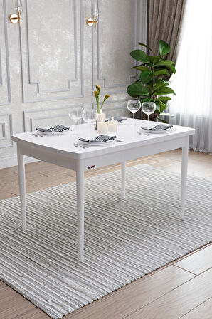 Fursimo Bellante Açılır Yemek Masası – MDF Beyaz, 80 x 132 cm