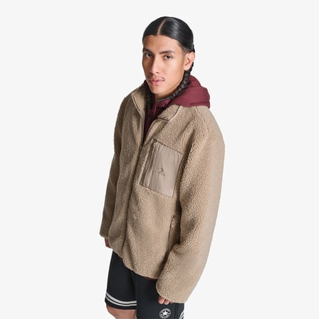Converse Contrast Sherpa Erkek Bej Dik Yaka Ceket