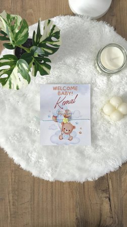 Pamuğum Atelier Kişiye Özel Sevimli Ayıcık Tasarım Kartlı Şans Bilekliği Doğum Günü Hediyeliği (15 Adet)
