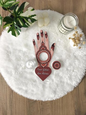 Pamuğum Atelier Mandala Tasarım Kartlı 5 ml Krem Dolgulu Kına Hediyelik  (15 Adet)
