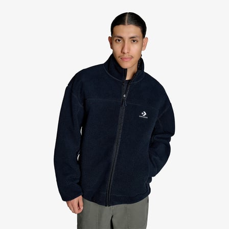 Converse High Pile Fleece Erkek Siyah Dik Yaka Ceket