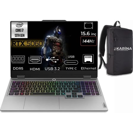 Lenovo Loq 15IRX10 I7-13650HX 83JE00ETTR-K47 12GB 512GB RTX5060 W11PRO 15.6" Full Hd Gaming Laptop