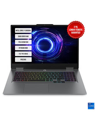 Lenovo LOQ 17IRX10 83JH006DTR-5 i7-13650HX 28GB DDR5 1TB+512GB SSD RTX5060 8GB 17.3" IPS 165Hz FreeDos Taşınabilir Bilgisayar
