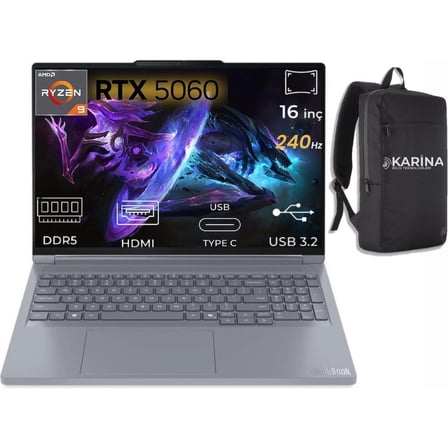 Lenovo Thinkbook 16P G6 Adr Ryzen 9 8940HX 21U00014TX-K41 64GB 2tb RTX5060 8gb W11PRO 16" 240Hz Wqxga Notebook