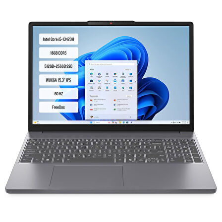 Lenovo IP3 83K100Q0TR-04 i5-13420H 16GB DDR5 512GB+256GB SSD WUXGA 15.3" IPS FreeDos