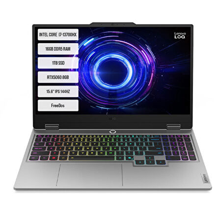 Lenovo LOQ 15IRX10 83JE00LFTR i7-13700HX 16GB DDR5 1TB SSD RTX5060 15.6" IPS 144Hz Dos