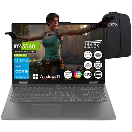 Loq Essential I5-13450HX RTX5060 24GB Ram 512GB SSD 15.6" Fhd IPS W11 83SC000TTR Taşınabilir Bilgisayar
