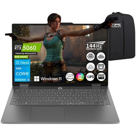 Loq Essential I5-13450HX RTX5060 32GB Ram 2tb SSD 15.6" Fhd IPS W11 83SC000TTR Taşınabilir Bilgisayar