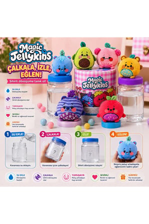 Magic Jellykins Sihirli Dönüşüm Kavanozu Peluş Oyuncak Sürpriz Seti