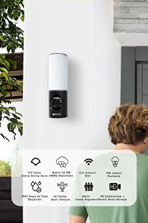 LC3 Duvar Tipi Güvenlik Kamerası – Full HD, LED Işıklı, İki Yönlü Ses | Fynix Teknoloji
