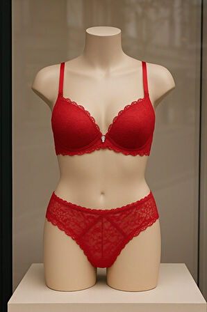 Sütyen Külot İç Çamaşır Takım Dolgusuz Göğüs Destekli Şık Gece Ayarlanır Askılı Takım