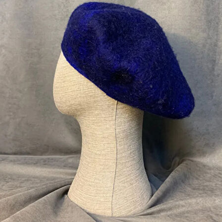 Uretti - Tülin 3528 El Yapımı Lacivert Keçe Bere