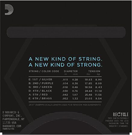 D'Addario NYXL1152 Nickel Wound Electric Guitar Strings Takım Tel Elektro Gitar Teli 011-052