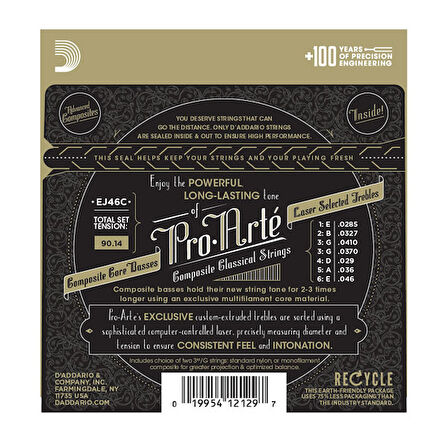 D'Addario EJ46C Pro-Arte Composite, Hard Tension Takım Tel Klasik Gitar Teli