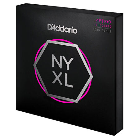 D'Addario NYXL45100, Set Long Scale, Regular Light, 45-100 Takım Tel Bas Gitar Teli 045-100