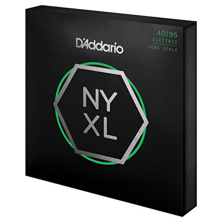 D'Addario NYXL4095, Set Long Scale, Super Light, 40-95 Takım Tel Bas Gitar Teli 040-095