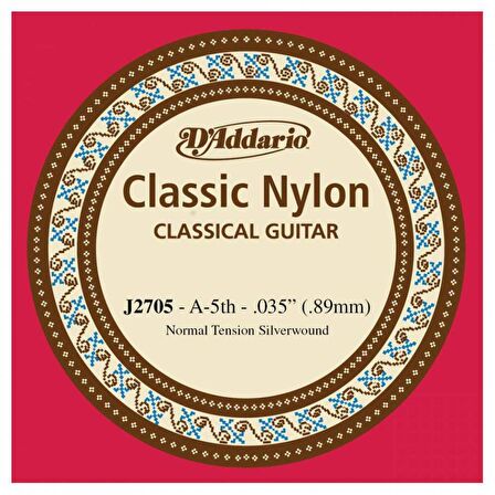 D'Addario Classic Nylon Normal Tension Silverwound La - J2705 Klasik Gitar Tek Tel (Sarımlı)