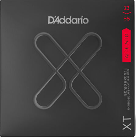 DAddario XTABR1356 XT Acoustic 80/20 Bronze Medium Takım tel Akustik Gitar Teli 13-56