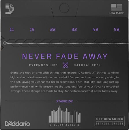 D'Addario XTABR1152 Custom Light Set Akustik Gitar Teli 11-52