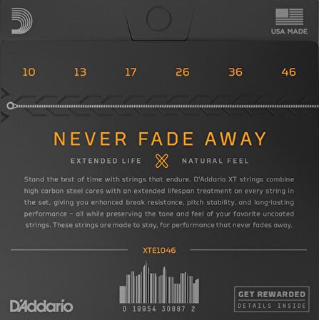 D'Addario XTE1046 Regular Light Set Takım Tel Elektro Gitar Teli 10-46