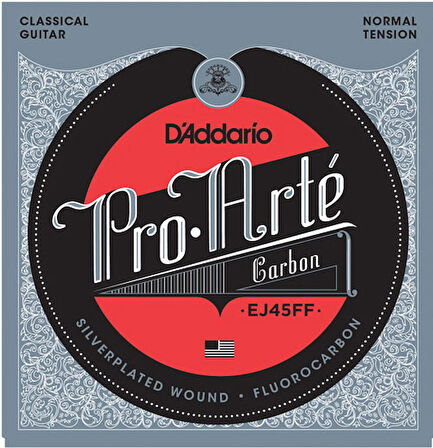 D'Addario EJ45FF Pro-Arté Carbon, Dynacore Basses, Normal Tension Takım Tel Klasik Gitar Teli