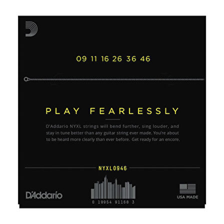 D'Addario NYXL0946 Nickel Wound, Super Light Top / Regular Bottom, 09-46 Takım Tel Elektro Gitar Teli 009