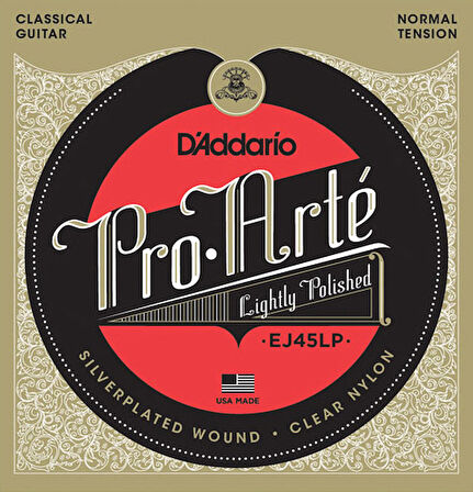 D'Addario EJ45LP Pro-Arté Lightly Polished Composite, Normal Tension Takım Tel Klasik Gitar Teli (Normal Tension)
