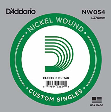D'Addario Acoustic or Electric Nickel Wound Singles .054 - NW054 Elektro ve Akustik Gitar Tek Tel