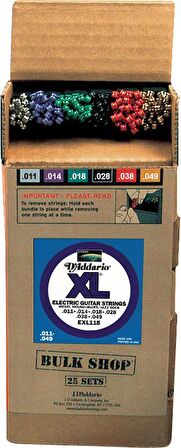 D'Addario EXL115-B25 Takım Tel Elektro Gitar Teli 011-49 (25 Set)