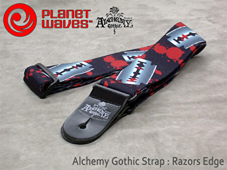 Planet Waves Alchemy Gothic Collection Straps 50AL03 - Razors Edge Gitar Askısı