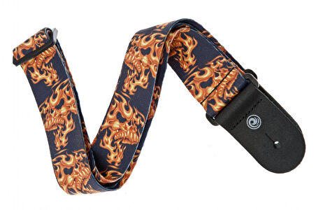 Planet Waves Lethal Threat Collection Dokuma 50LT01 - Flaming Skulls Gitar Askısı
