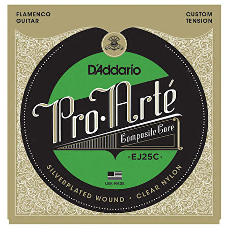 D'Addario EJ25C Pro-Arté Clear Nylon Composite, Flamenco Takım Tel Flamenko Gitar Teli