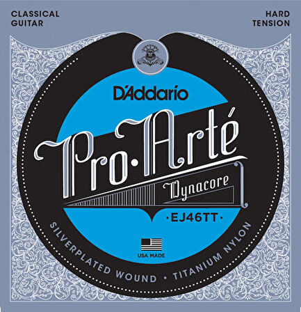D'Addario EJ46TT Pro-Arté Dynacore, Titanium Trebles, Hard Tension Takım Tel Klasik Gitar Teli