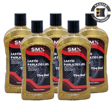 Simli Jel Lastik Parlatıcı 500 Ml + Sünger Hediye 5 Al 3 Öde