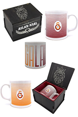 Galatasaray Orijinal Kupa Gs Orijinal Lisanslı Mug, Özel Ahşap Kutulu