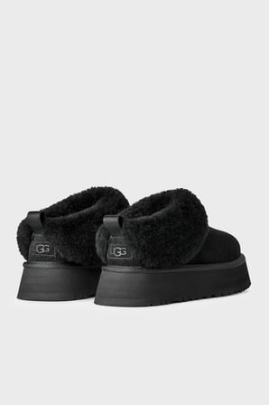 Ugg Logolu Hakiki Deri Ve Yün Karışımlı Kürk Detaylı Süet Terlik Kadın TERLİK 1171393 SİYAH