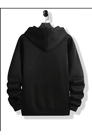 Paris Dikey Kapüşonlu Cepli Sweatshirt