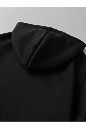 Paris Dikey Kapüşonlu Cepli Sweatshirt