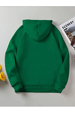Paris Dikey Kapüşonlu Cepli Sweatshirt