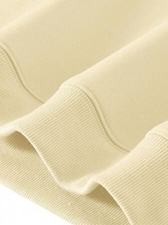 Kadın Oversize Bisiklet Yaka Basic Düz Sweatshirt