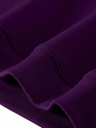 Kadın Oversize Bisiklet Yaka Basic Düz Sweatshirt