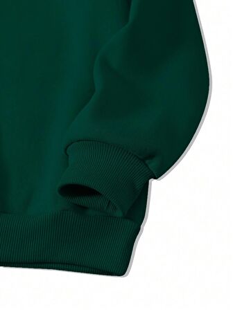 Kadın Oversize Bisiklet Yaka Basic Düz Sweatshirt