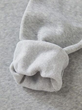 Kadın Oversize Bisiklet Yaka Basic Düz Sweatshirt