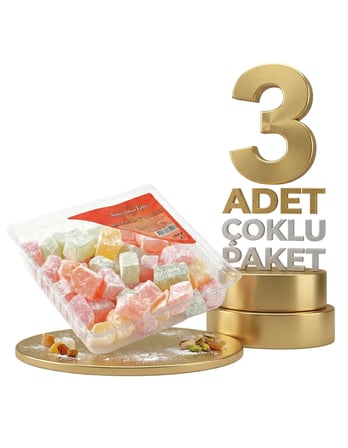 Abdurahman Tatlıcı Meyveli Çifte Kavrulmuş Lokum 3x150 Gr