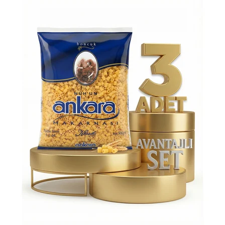 Ankara Boncuk Makarna 3x500 Gr