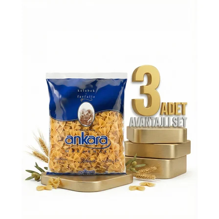 Ankara Kelebek Makarna 3x500 Gr