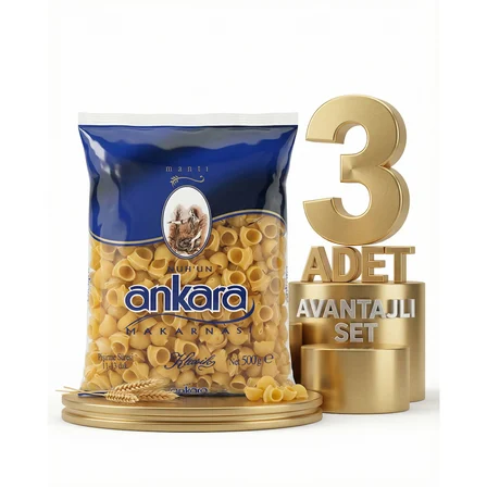 Ankara Mantı Makarna 3x500 Gr